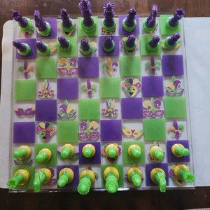 MARDI GRA CHESSBOARD